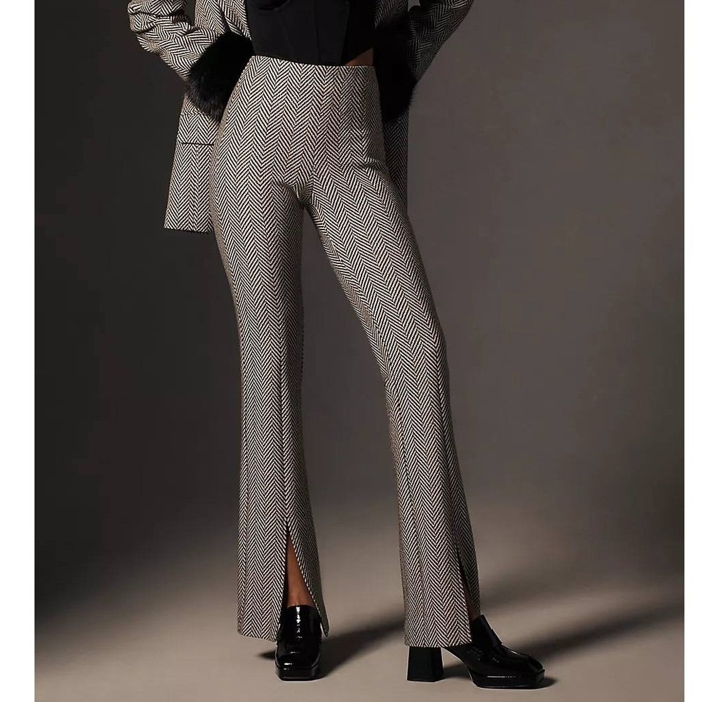 NWT Le Superbe Black Cream Metallic Modern Love Flare Pant, Size 2, $395